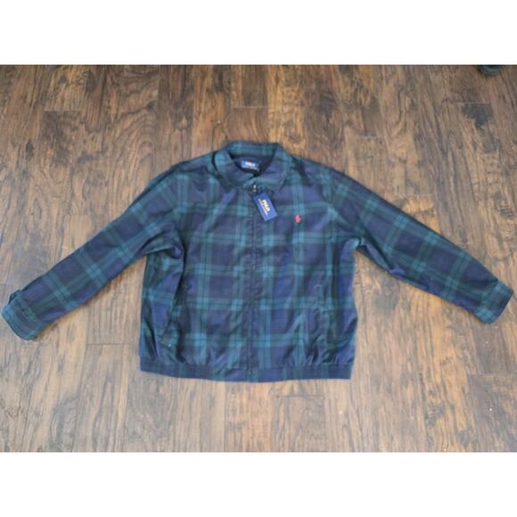 Polo Ralph Lauren Jacket Blue Green Plaid Tartan Full Zip Jacket Men’s 2XB - Picture 1 of 14